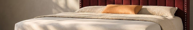 Dreamhold Upholstered Bed – Channel Headboard with Sleek Nailhead Trim