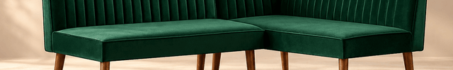 Veda Tranquil Mid Century Corner Bench Contemporary Customisable Seating for Dining Living Lounge and Hospitality Spaces