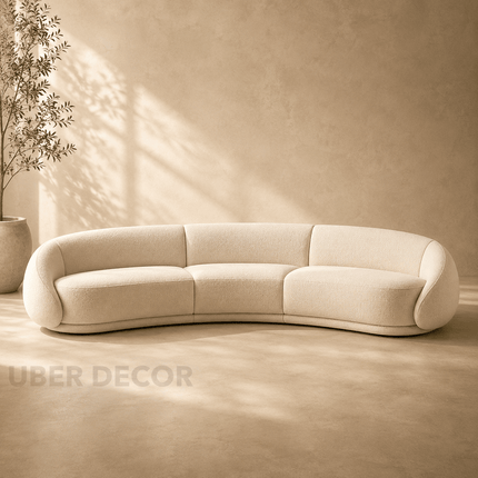 Rabat Curved Sectional Sofa Modern Japandi Luxury Sofa Customizable Made-to-Order Living Room Couch