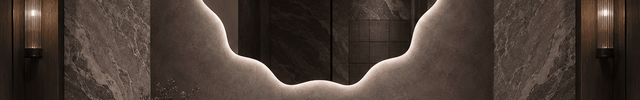 Marigold Wavy Frameless LED Wall Mirror with Front or Back Lit for Bathroom Vanity and Modern Interiors