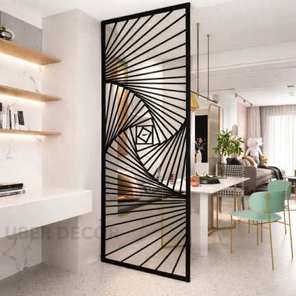 SPIRA Stainless Steel Artistic Room Divider With Spiral Line Design For Living Room Dining Area And Statement Interior Spaces