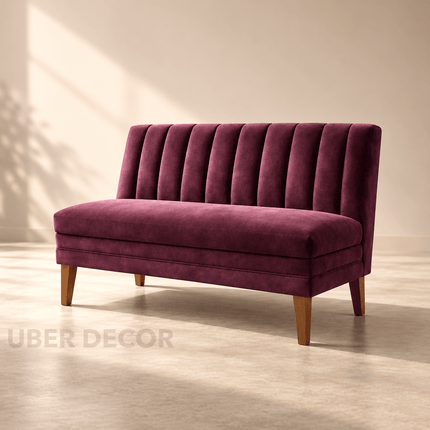 Arven Retro Mid Century High Back Bench Contemporary Customisable Seating for Dining Living Lounge and Entryway