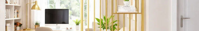 LUCEN Stainless Steel Floor To Ceiling Room Divider With Decorative Shelves For Living Room Entryway And Lounge