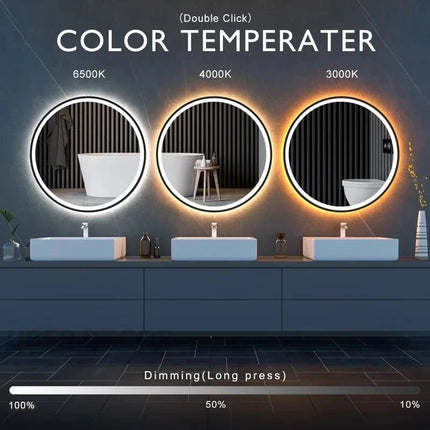 LumiSphere Radiant  Mirror with LED Lights- Touch Sensor Mirror for Bathroom and Bedroom
