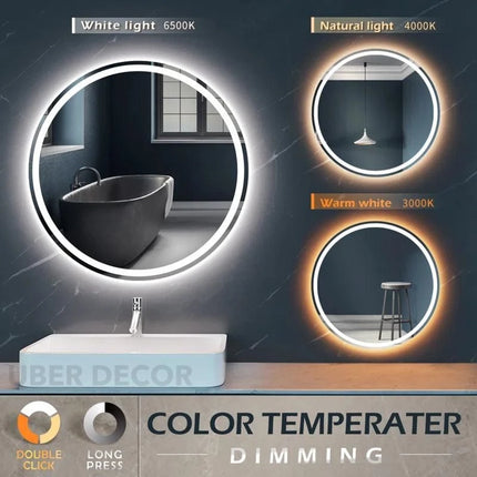 LumiSphere Radiant  Mirror with LED Lights- Touch Sensor Mirror for Bathroom and Bedroom