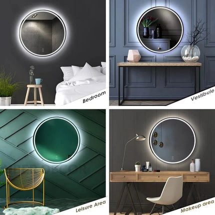 LumiSphere Radiant  Mirror with LED Lights- Touch Sensor Mirror for Bathroom and Bedroom