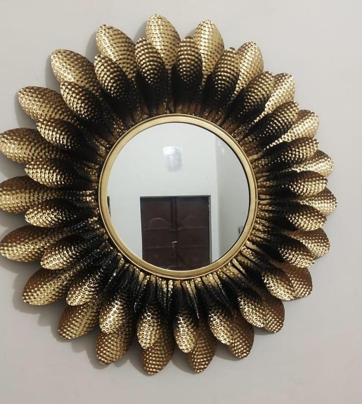 Golden Sunflower Mirror Metal Wall Decor Metal Wall Art