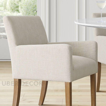 Rivra Contemporary Dining Chair Set of 2 Modern Armchair Style Custom Made Design Ideal for Dining Room Formal Dining Hall - Uber Decor