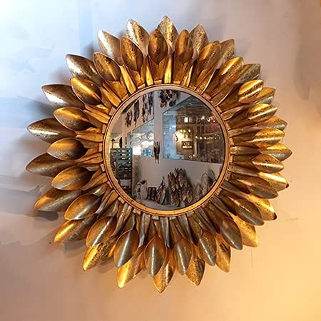 Golden Sunflower Mirror Metal Wall Decor Metal Wall Art