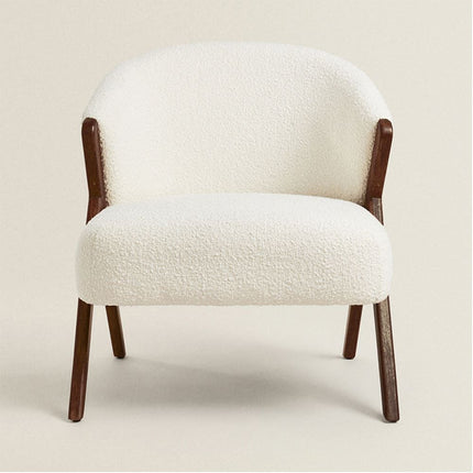 Casa Luxe Waiting Area Chair Mid Century Modern Scandinavian Inspired Solid Wood Legs Fixed Base Reception Chair Living Room and Lounge
