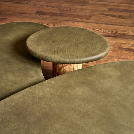 Kama Multi Tier Functional Mid Century Modern Japandi Coffee Table Scandinavian Organic Freeform Top Natural Wood Cylindrical Legs Matte Finish Center Table for Living Room