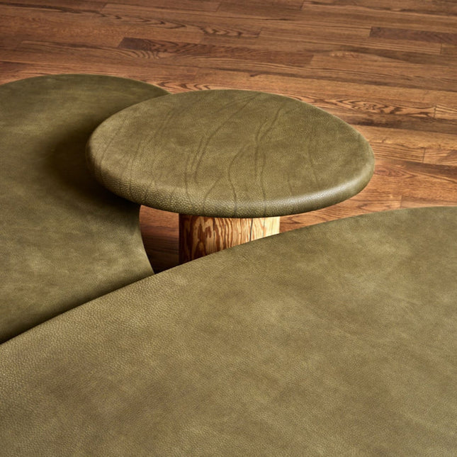 Kama Multi Tier Functional Mid Century Modern Japandi Coffee Table Scandinavian Organic Freeform Top Natural Wood Cylindrical Legs Matte Finish Center Table for Living Room