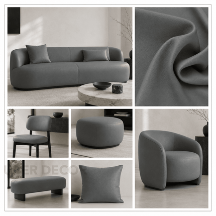 KOREAN LEATHER- Leatherette Faux Leather Upholstery Fabric- Steel