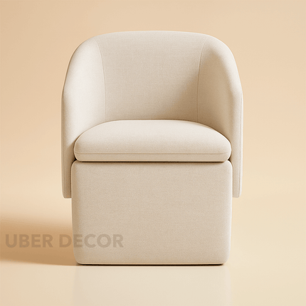 Kiva Modern Storage Dining Chair Custom Made Barrel Back Design with Hidden Compartment Ideal for Dining Room Living Area - Uber Decor