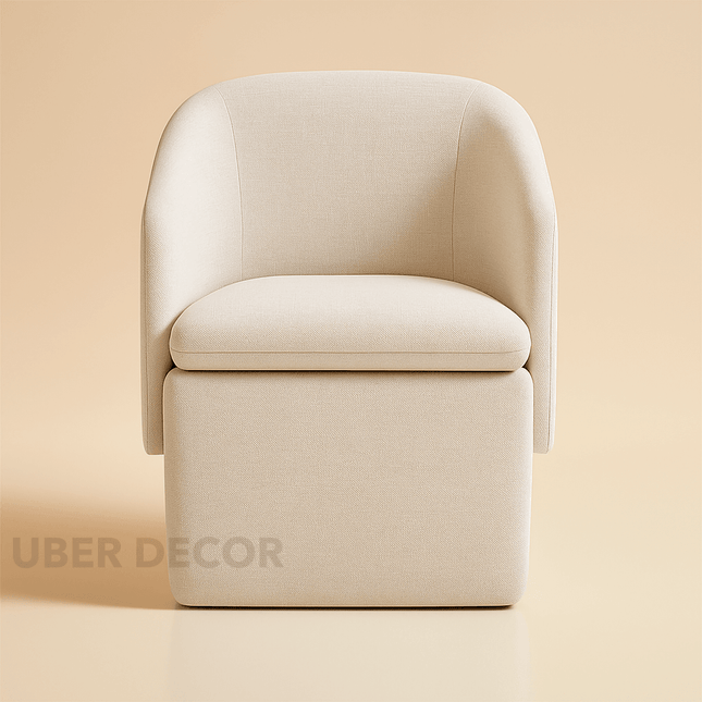 Kiva Modern Storage Dining Chair Custom Made Barrel Back Design with Hidden Compartment Ideal for Dining Room Living Area - Uber Decor