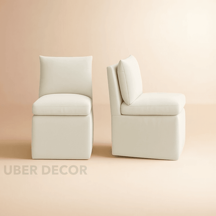 Taru Modern Side Chair Set of 2 with Curved Silhouette and Minimal Design Ideal for Dining or Living Spaces - Uber Decor