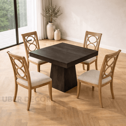 Velnox Hearth Rustic Modern Solid Wood Dining Table for Dining Room