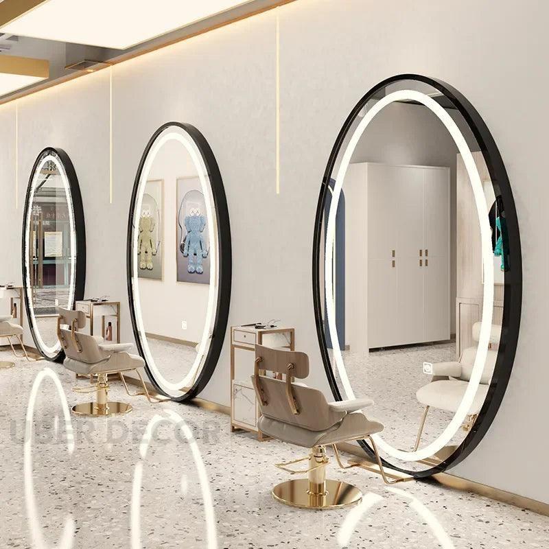 AuraLux Luxury Salon LED Mirror Big Size Oval Vanity Mirror for Makeu