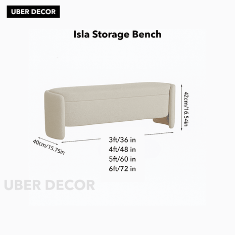 Isla Oval Storage Bench with Sculptural Curved Sides Modern Minimalist Organizer for Hallways, Bedrooms & Compact Living Spaces - Uber Decor