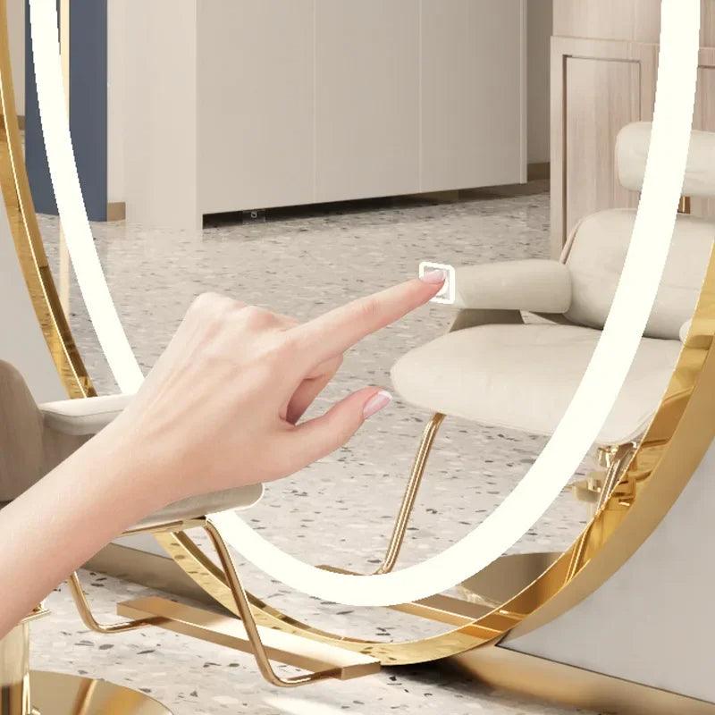 AuraLux Luxury Salon LED Mirror- Big Size Oval Vanity Mirror for Makeup Studio, Beauty Parlor, Salon, Barber Shop