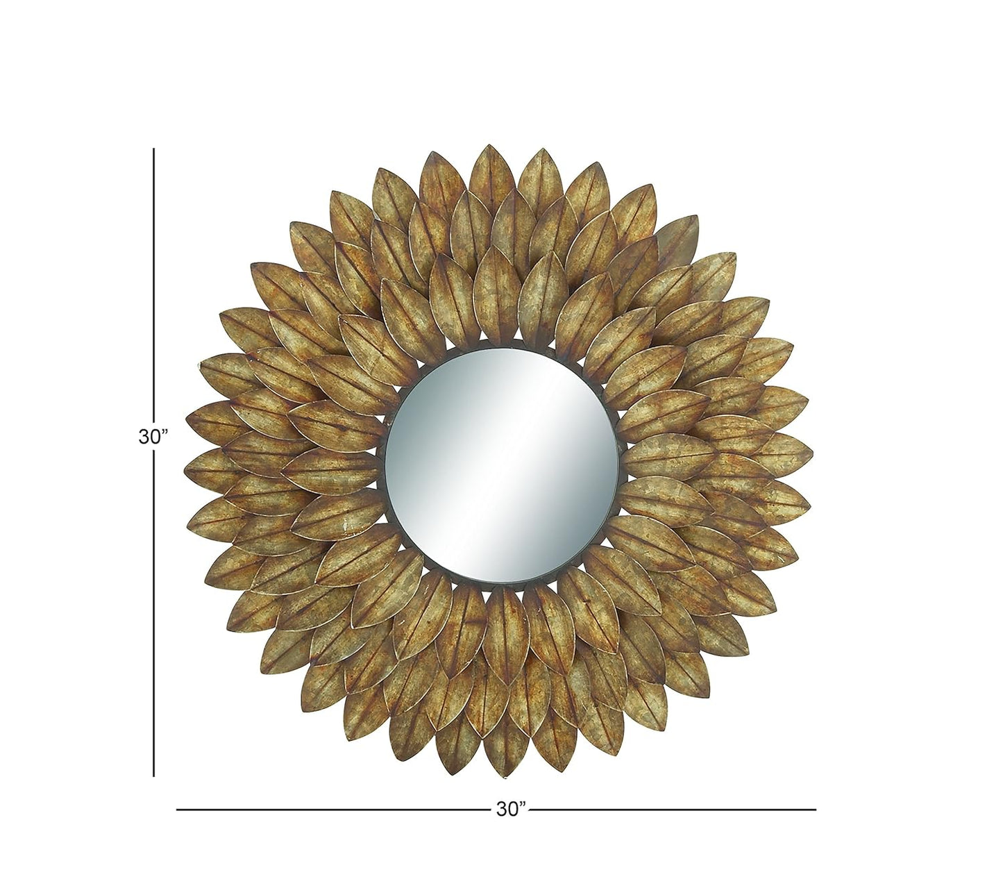 Golden Sunburst Metal Mirror Wall Decoration Metal Wall Art