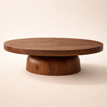 Bia round coffee table for living room mid century modern Scandinavian Japandi inspired solid wood center table for sofa seating