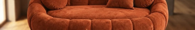 Pumpkin 2 Seater Modern Sofa, Luxury Sculptural Couch for Living Room or Lounge Area - Ready to Ship