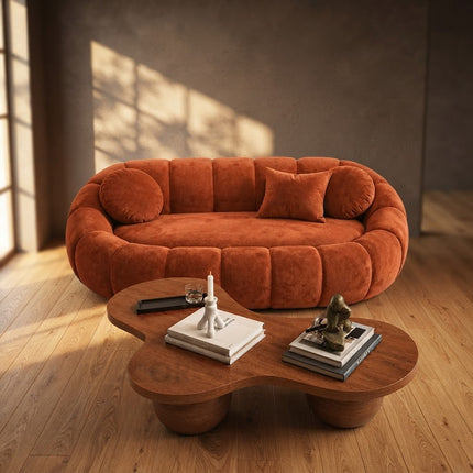 Pumpkin 2 Seater Modern Sofa, Luxury Sculptural Couch for Living Room or Lounge Area - Ready to Ship