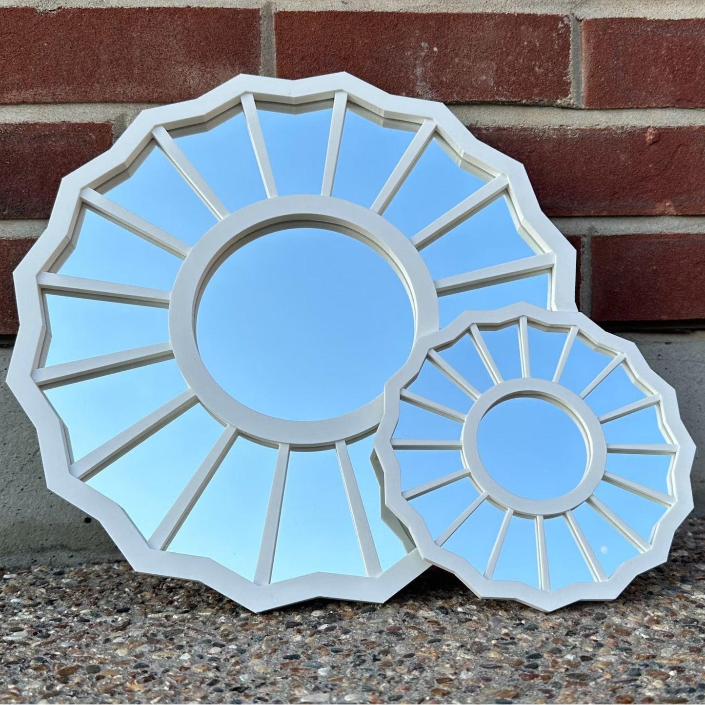 Radiant Bloom Window Mirror - Round Wall Mirror