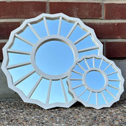 Radiant Bloom Window Mirror - Round Wall Mirror