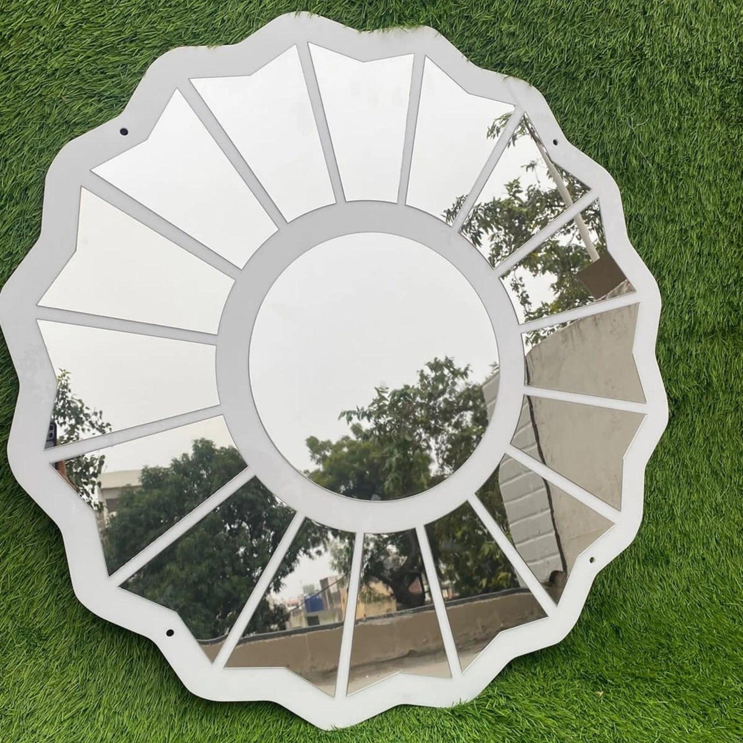 Radiant Bloom Window Mirror - Round Wall Mirror