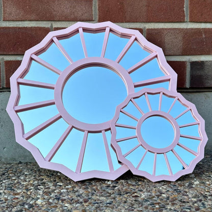 Radiant Bloom Window Mirror - Round Wall Mirror