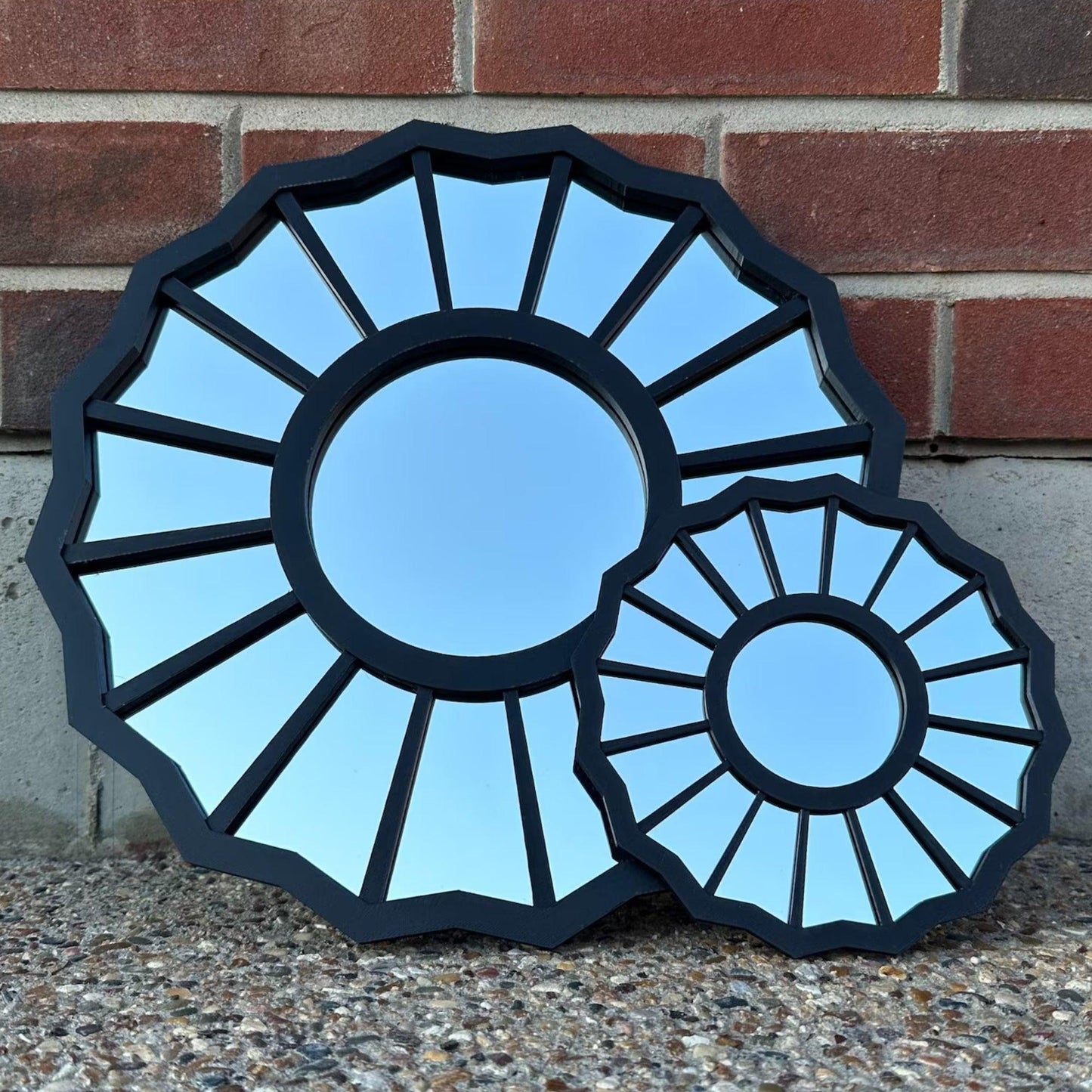 Radiant Bloom Window Mirror - Round Wall Mirror