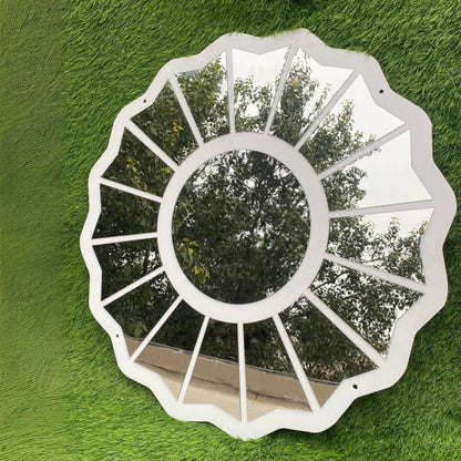 Radiant Bloom Window Mirror - Round Wall Mirror