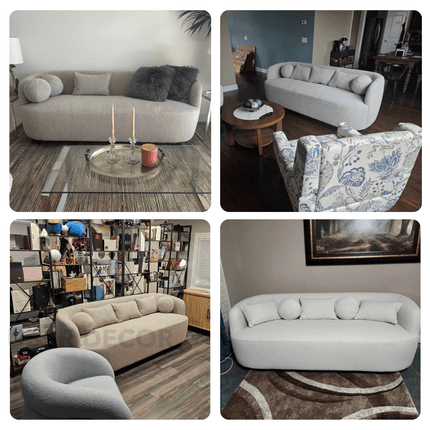 Aelira 85" Sofa- Classic Cushioned 3 Seater Upholstered Sofa for Small Living Room or Bedside Couch