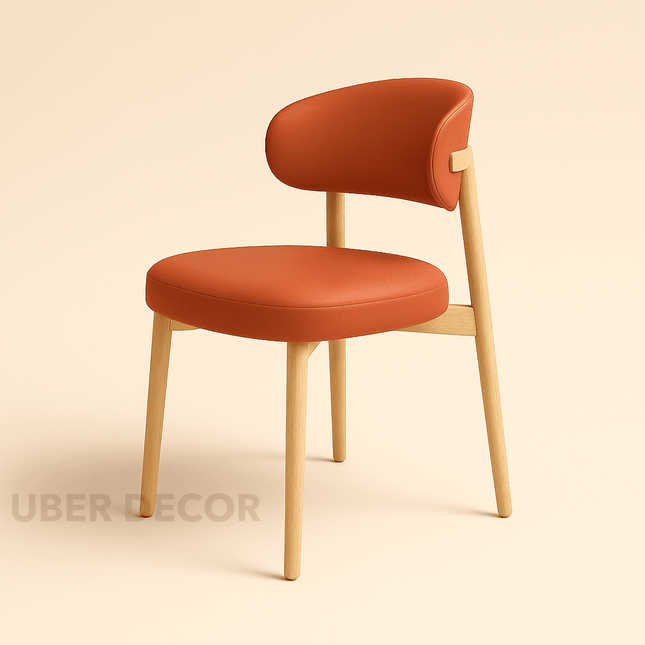 NORDLUX – Modern Nordic Dining Chair with Curved Backrest for Home, Kitchen & Restaurant Spaces