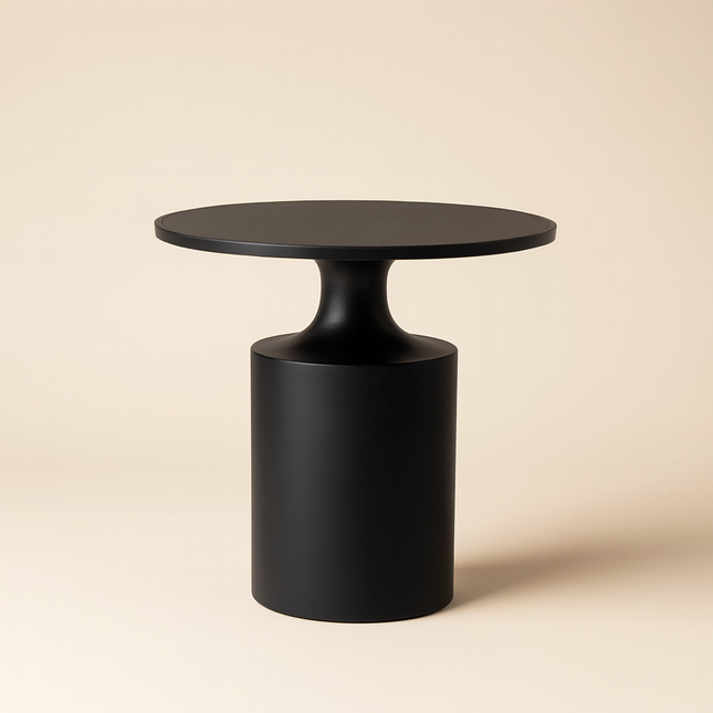 The Atlas Cylinder – Custom Cylindrical Base Side Table in Mid Century Modern Style for Living Room, Bedroom, or Lounge