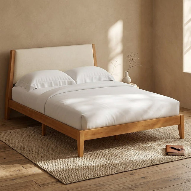 MapleMist Upholstered Platform Customisable Bed for Contemporary Bedrooms