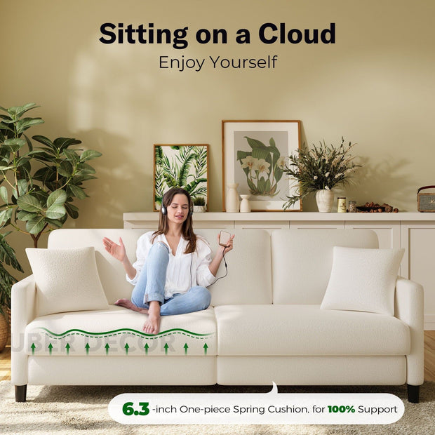 Verona 83" Sofa- Simple Elegant Comfy Couch for Living Room or Guest Room Bedroom or Office - Uber Decor