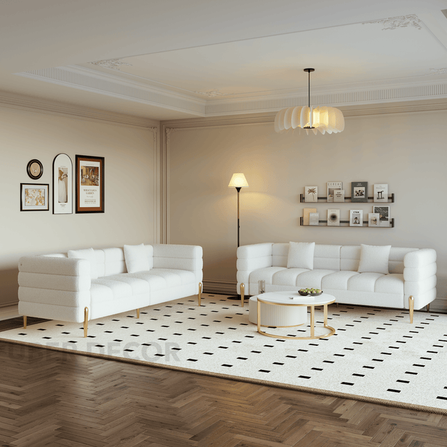Tampa 3 Seater Luxury Modern Japandi Sofa for Living Room with Gold Legs Customisable Designer Sofa