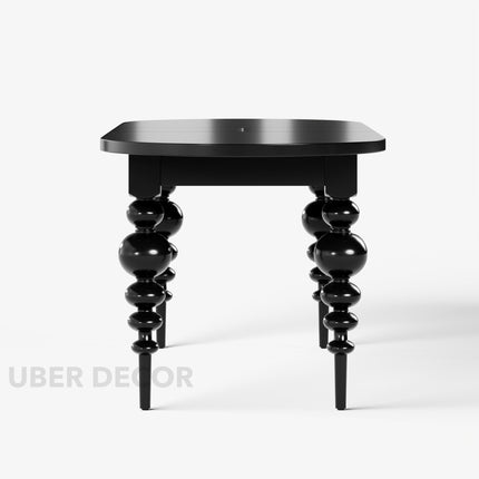 Ebon Nest Oval Dining Table Classic Contemporary Design with Turned Wooden Legs for Dining Room