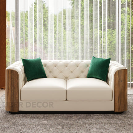 Lublin Luxury Modern Sofa Set for Living Room with Tufted Upholstery and Wooden Frame