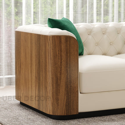 Lublin Luxury Modern Sofa Set for Living Room with Tufted Upholstery and Wooden Frame