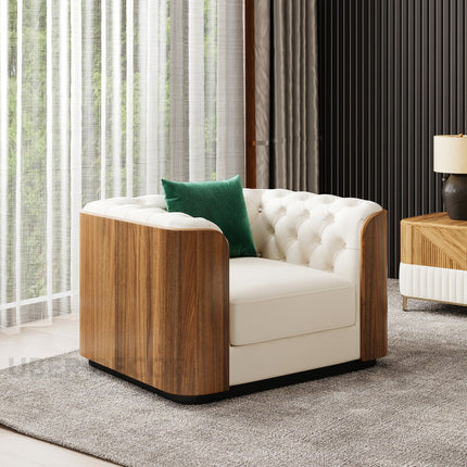Lublin Luxury Modern Sofa Set for Living Room with Tufted Upholstery and Wooden Frame