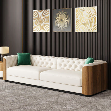 Lublin Luxury Modern Sofa Set for Living Room with Tufted Upholstery and Wooden Frame
