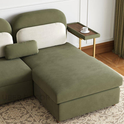 MONZA- Modern L Shaped Convertible Sofa Bed with Storage and Side Table for Living Room