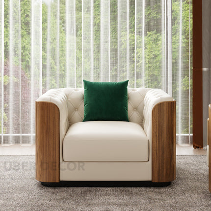 Lublin Luxury Modern Sofa Set for Living Room with Tufted Upholstery and Wooden Frame