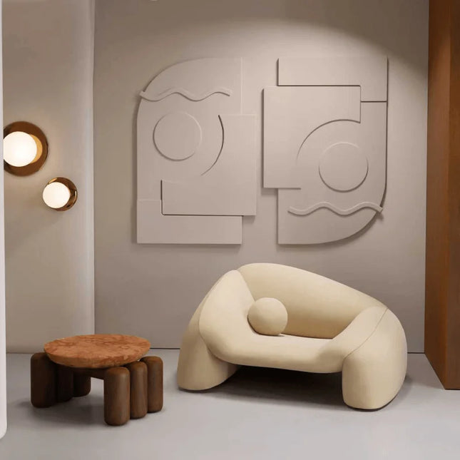 Whisper Ease Mid Century Modern Sculptural Lounge Chair for Living Room and Lounge