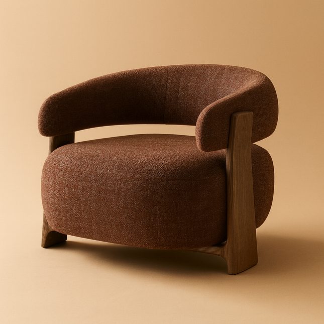 Tranquil Arc Living Room Chair Mid Century Modern American Inspired Solid Wood Frame Fixed Base Contemporary Chair Lounge and Bedroom