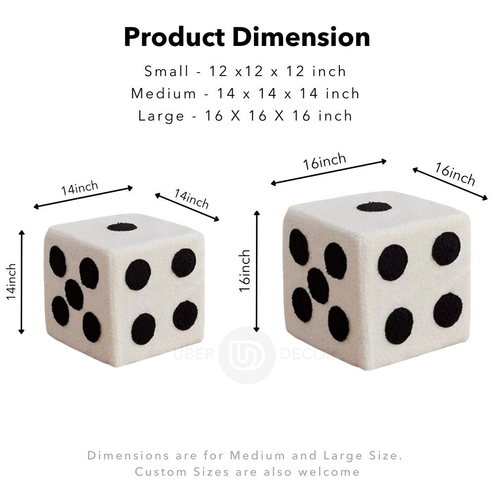 Dice Cube Ottoman - Stylish Square Ottoman Stool for Kids Bedroom and Living Room Furniture Design